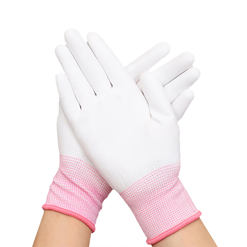 Nylon palm puated glove