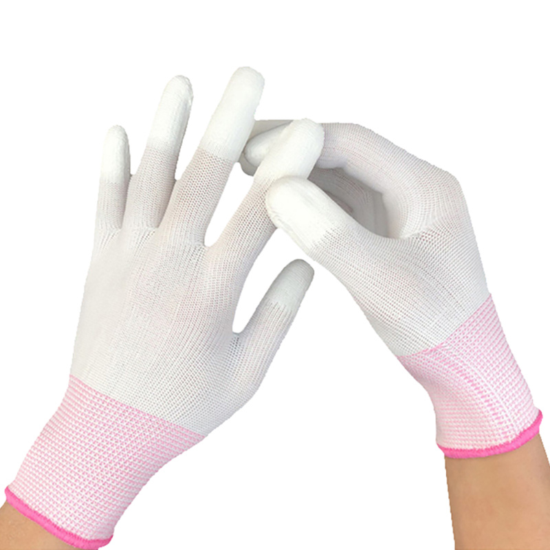 Nylon finger pu coated glove