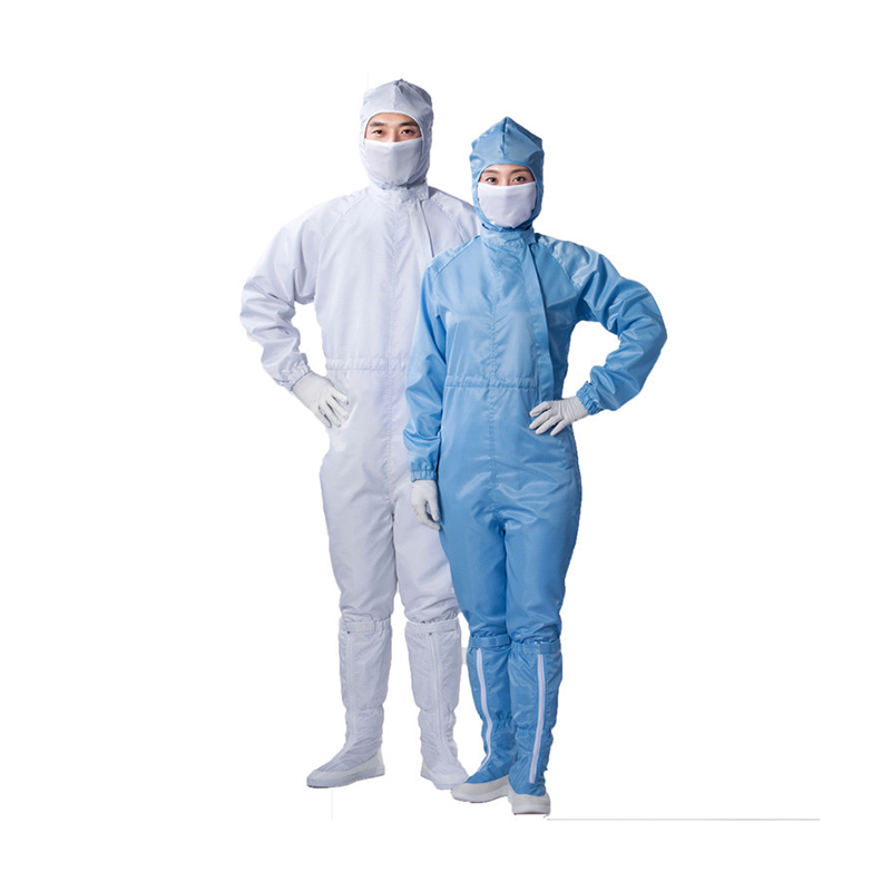 Anti static slanted open front hooded jumpsuit