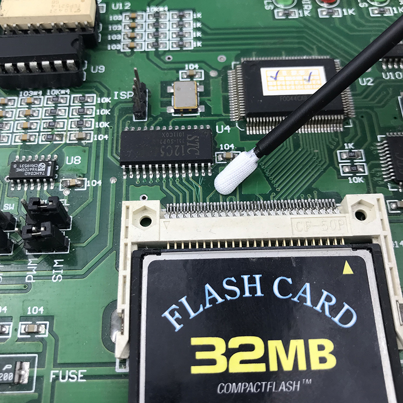 Knitted polyester tipped swab