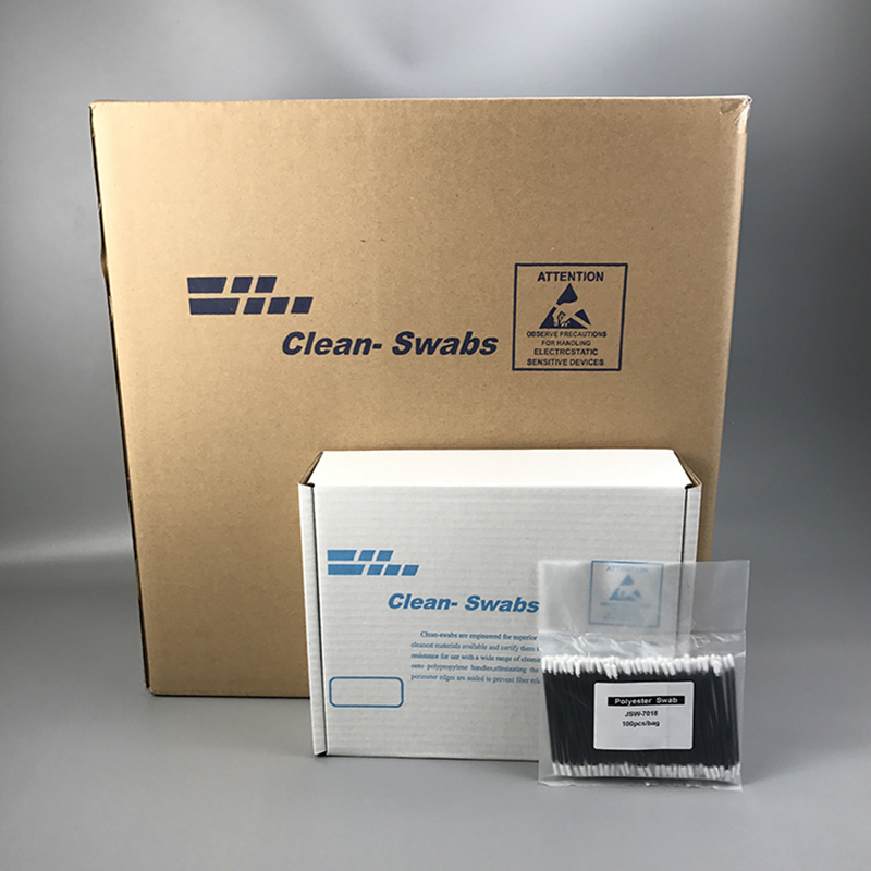 Knitted polyester tipped swab